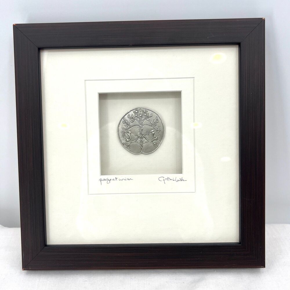 Cynthia Webb Designs Perfect Union Signed Cast Pewter Framed Art Arts & Crafts